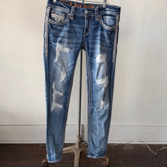 Rock Revival Vien Skinny Jeans Womens 29 - Picture 3 of 5
